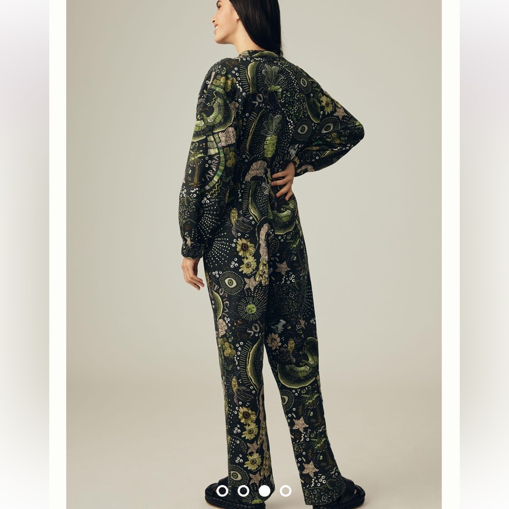 FARM Rio Black & Green Printed Long-Sleeve Jumpsuit - Picture 3 of 10
